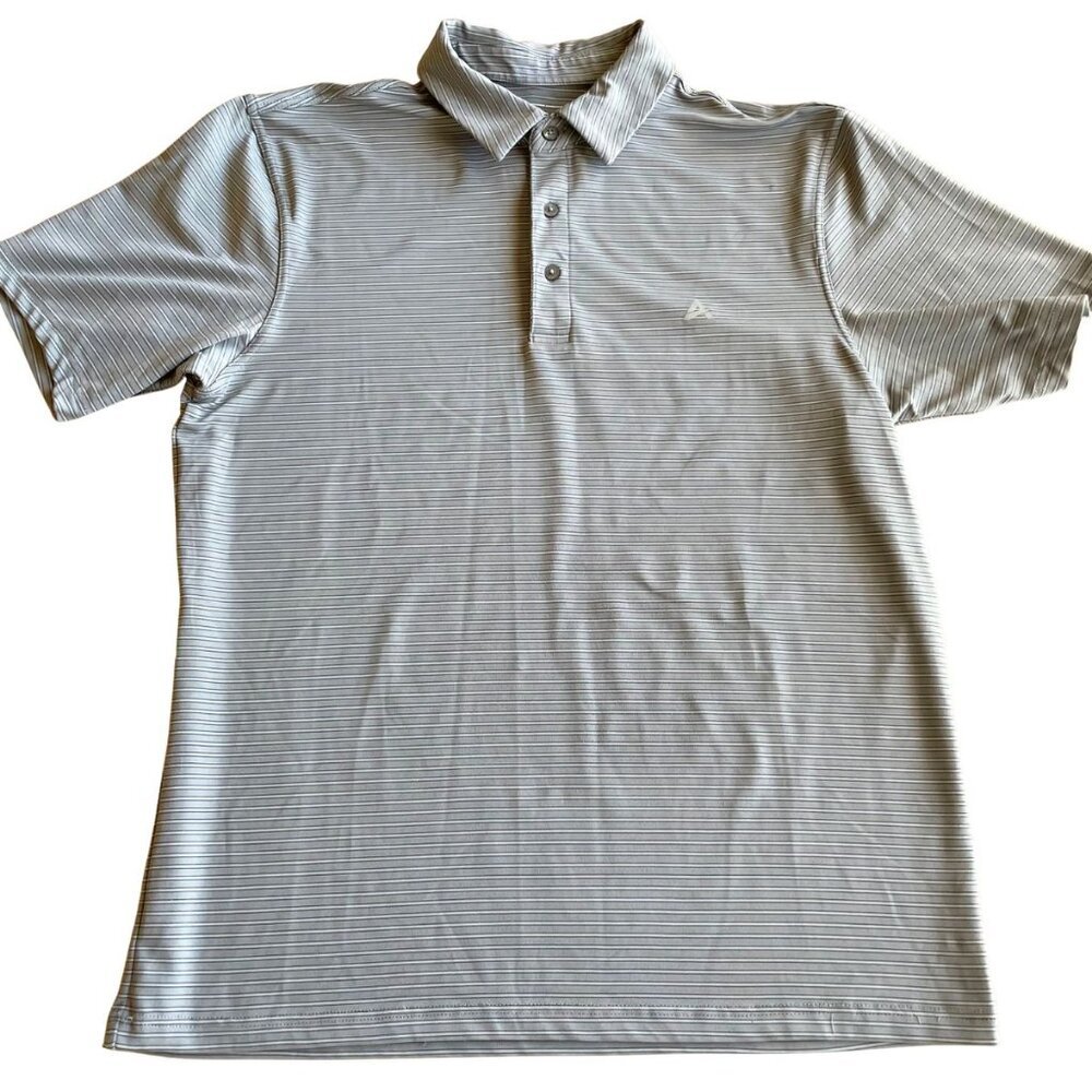 Arctic Cool Men's‎ Cooling Polo Shirt, Grey Stripes - Size Medium